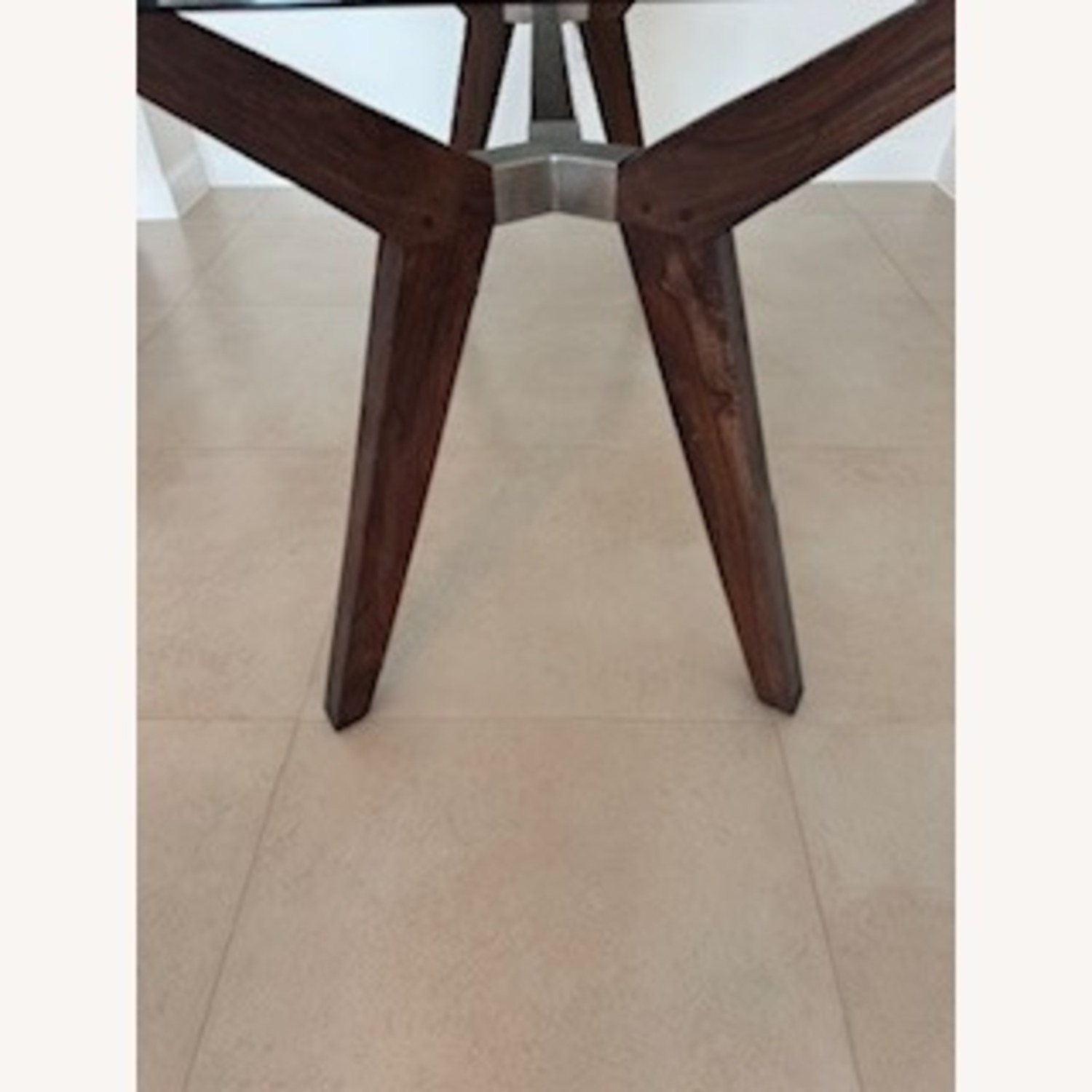 Crate & Barrel Strut Espresso Glass Table - image-6