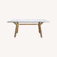 Crate & Barrel Strut Espresso Glass Table