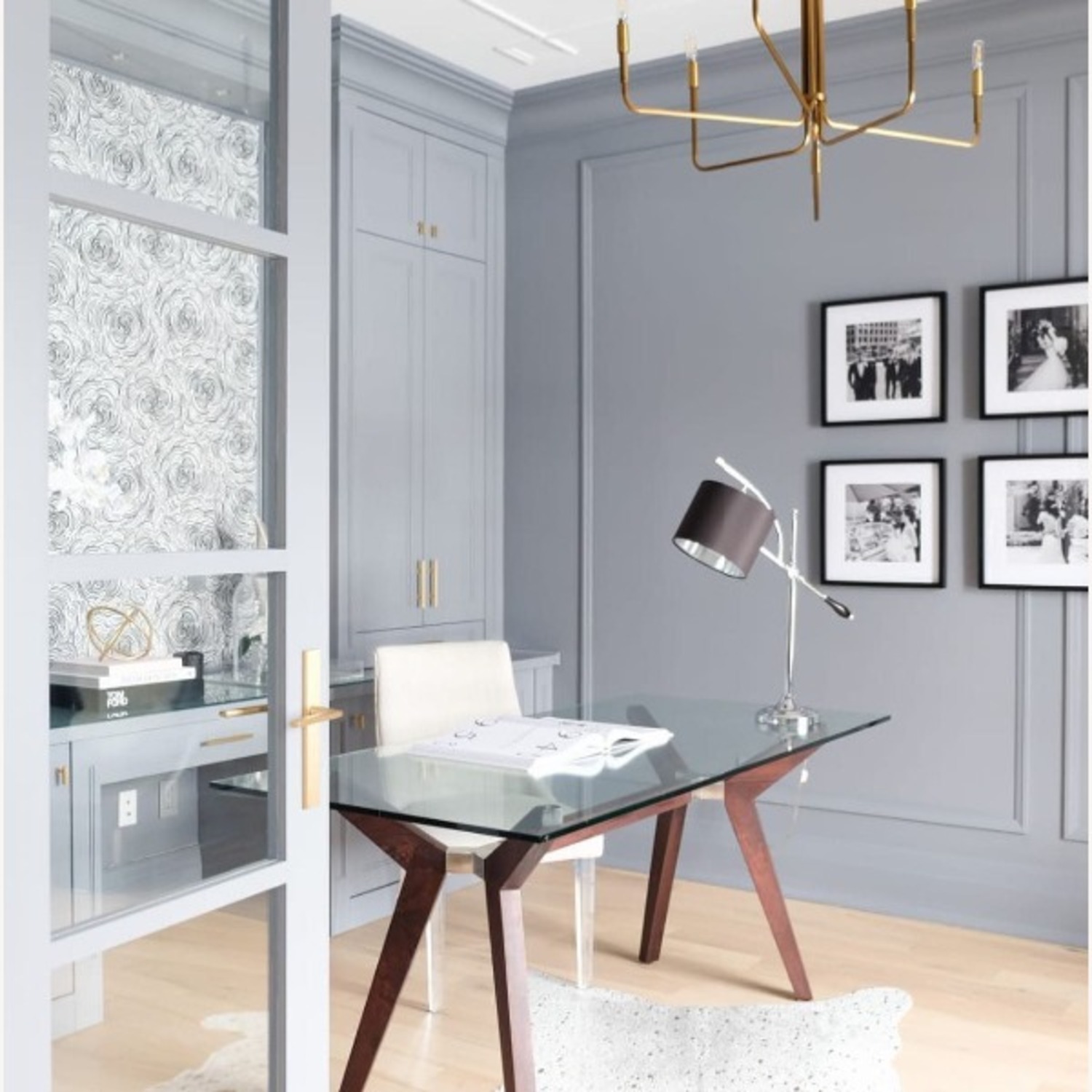 Crate & Barrel Strut Espresso Glass Table - image-7