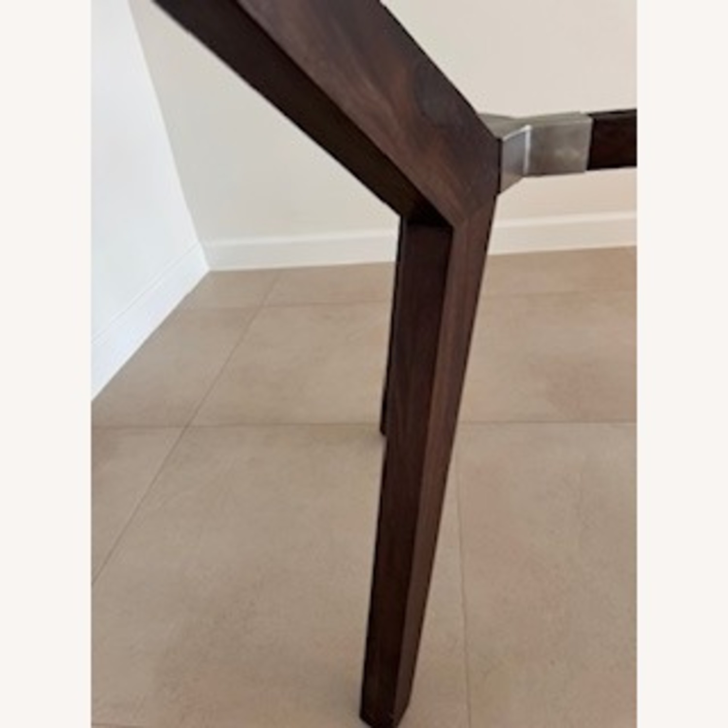 Crate & Barrel Strut Espresso Glass Table - image-4