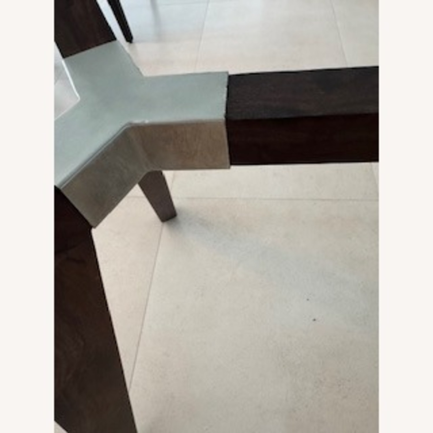 Crate & Barrel Strut Espresso Glass Table - image-3