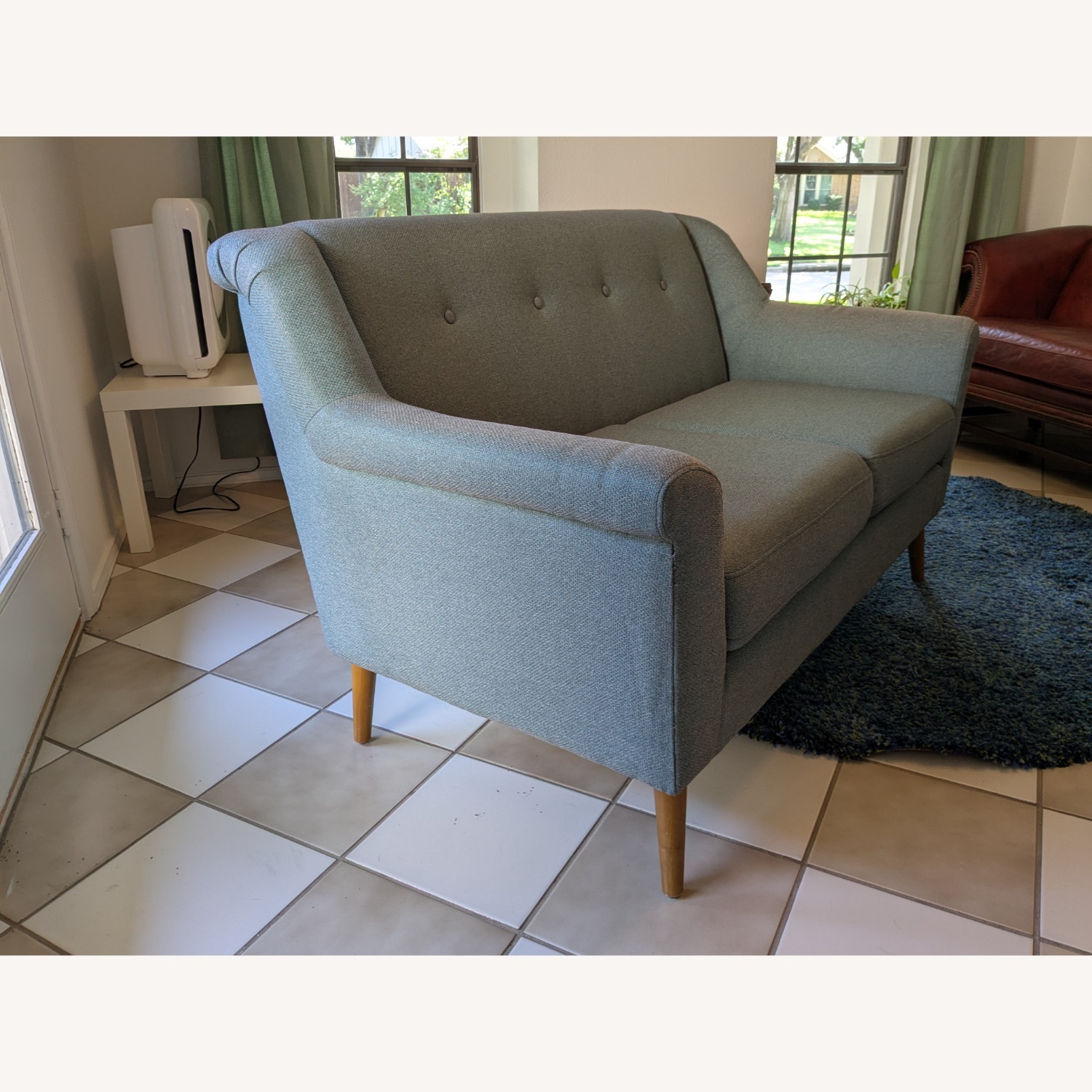 World Market Forest Green Couch - image-3