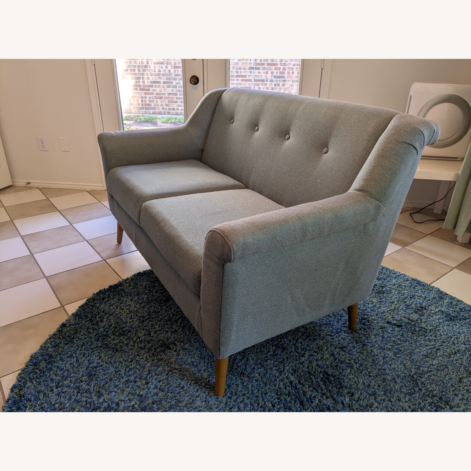 World Market Forest Green Couch - image-2