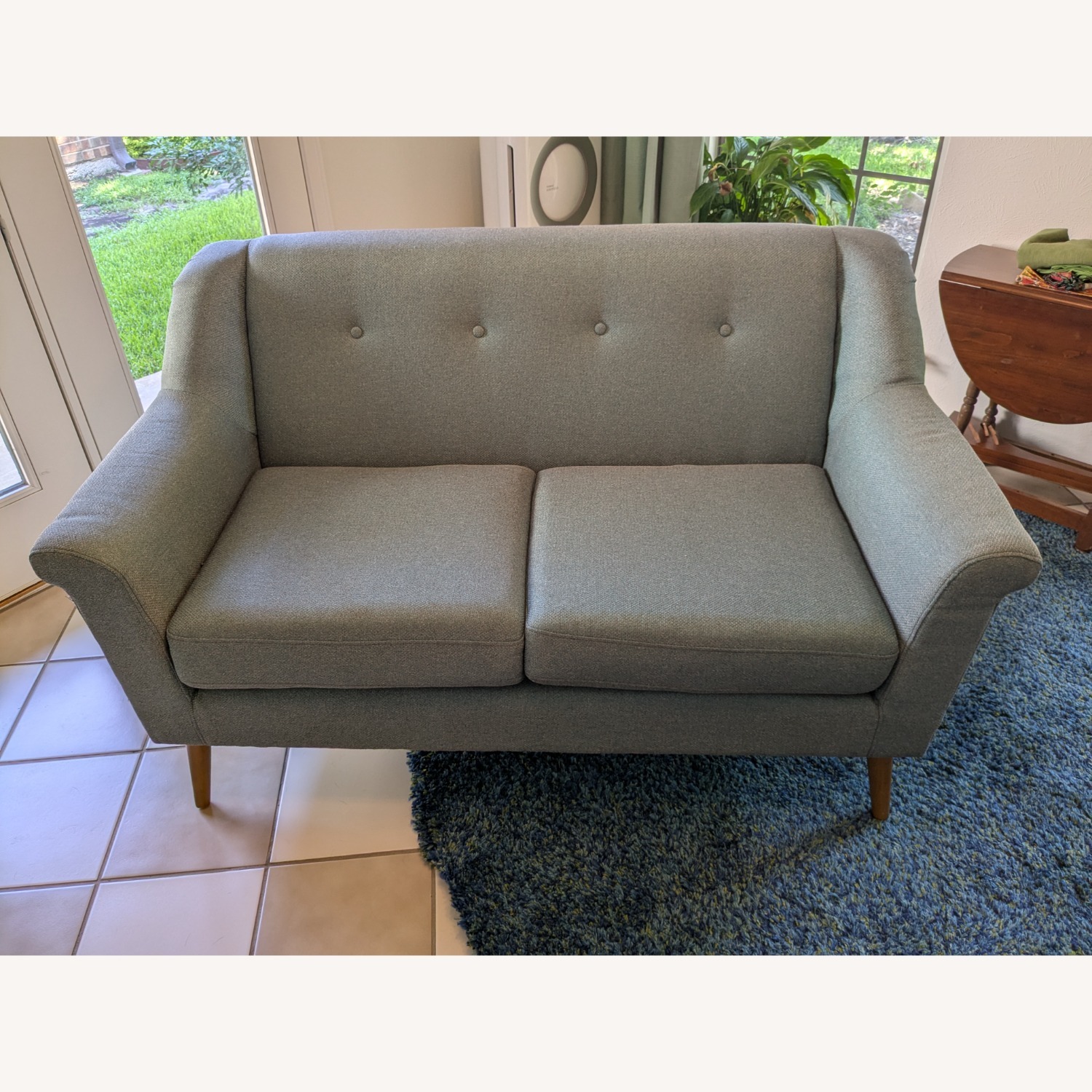 World Market Forest Green Couch - image-1