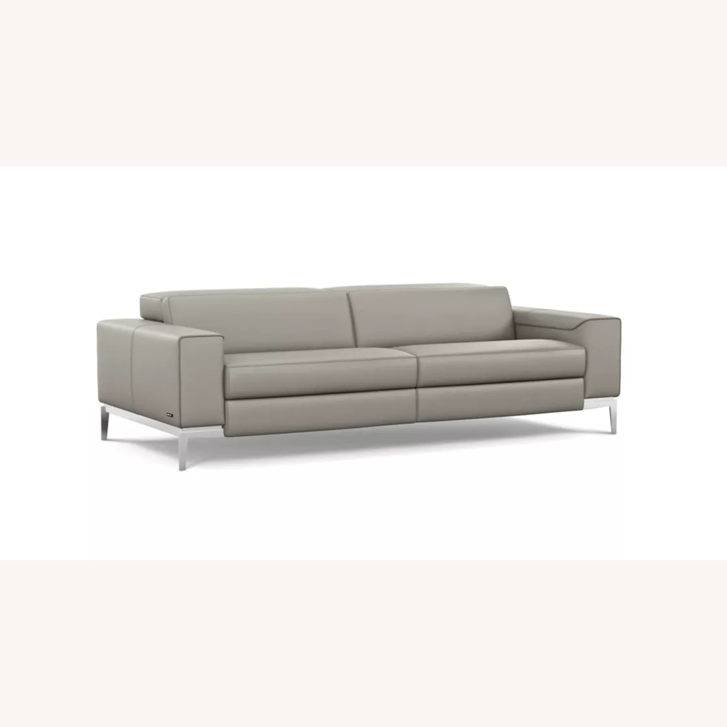 Roche Bobois Grey Leather 4 Seat Sofa - image-0