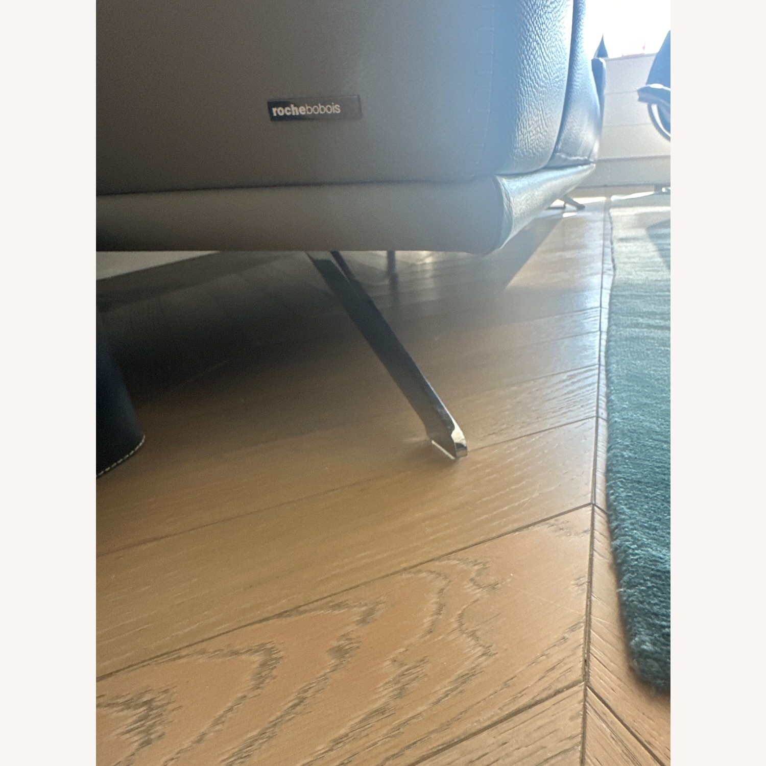 Roche Bobois Grey Leather 4 Seat Sofa - image-10