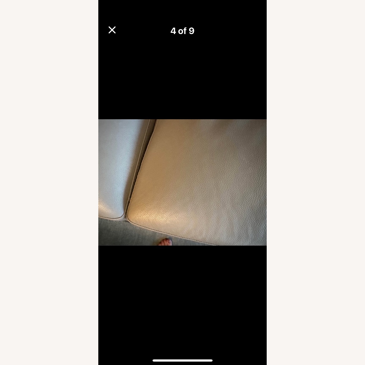 Roche Bobois Grey Leather 4 Seat Sofa - image-5