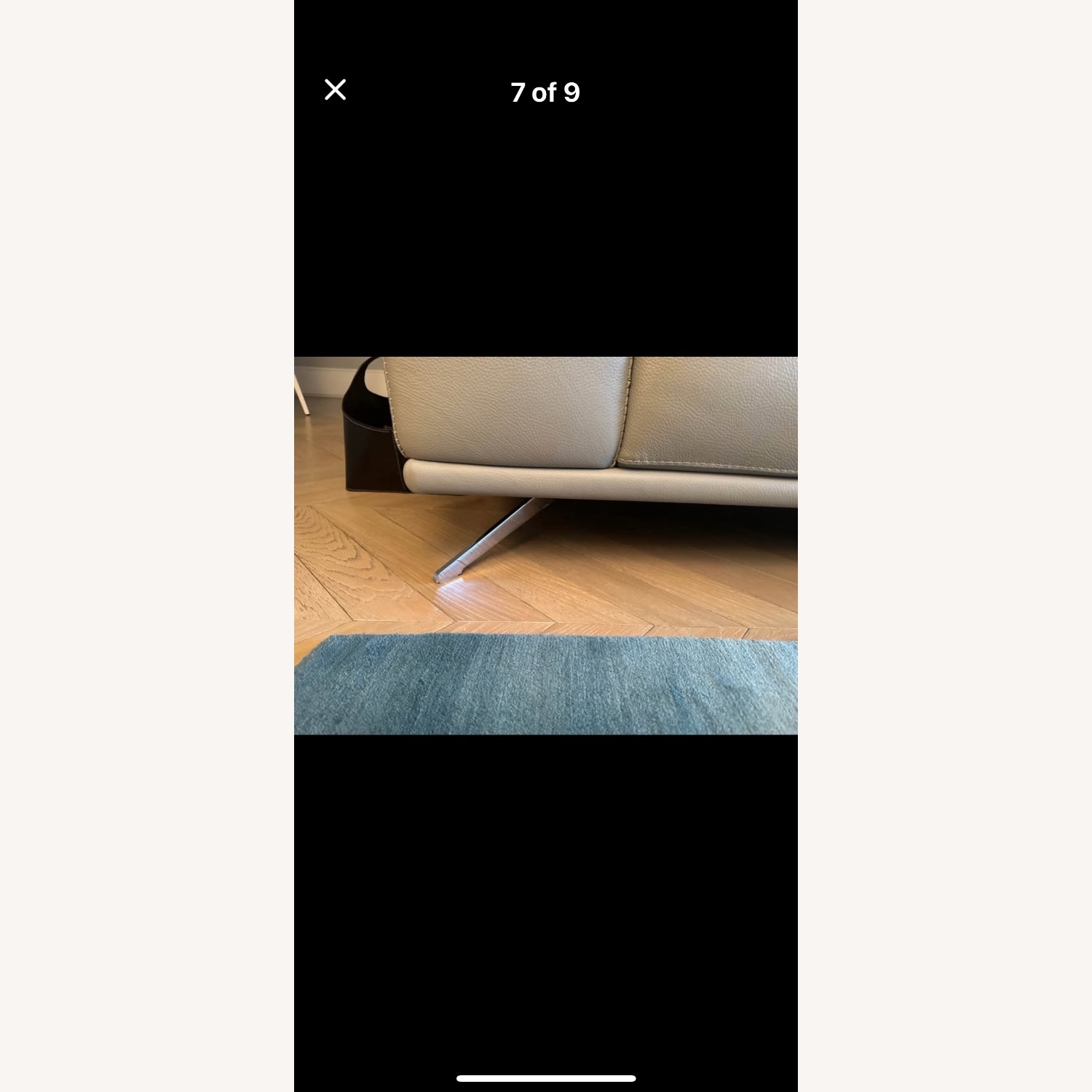 Roche Bobois Grey Leather 4 Seat Sofa - image-4