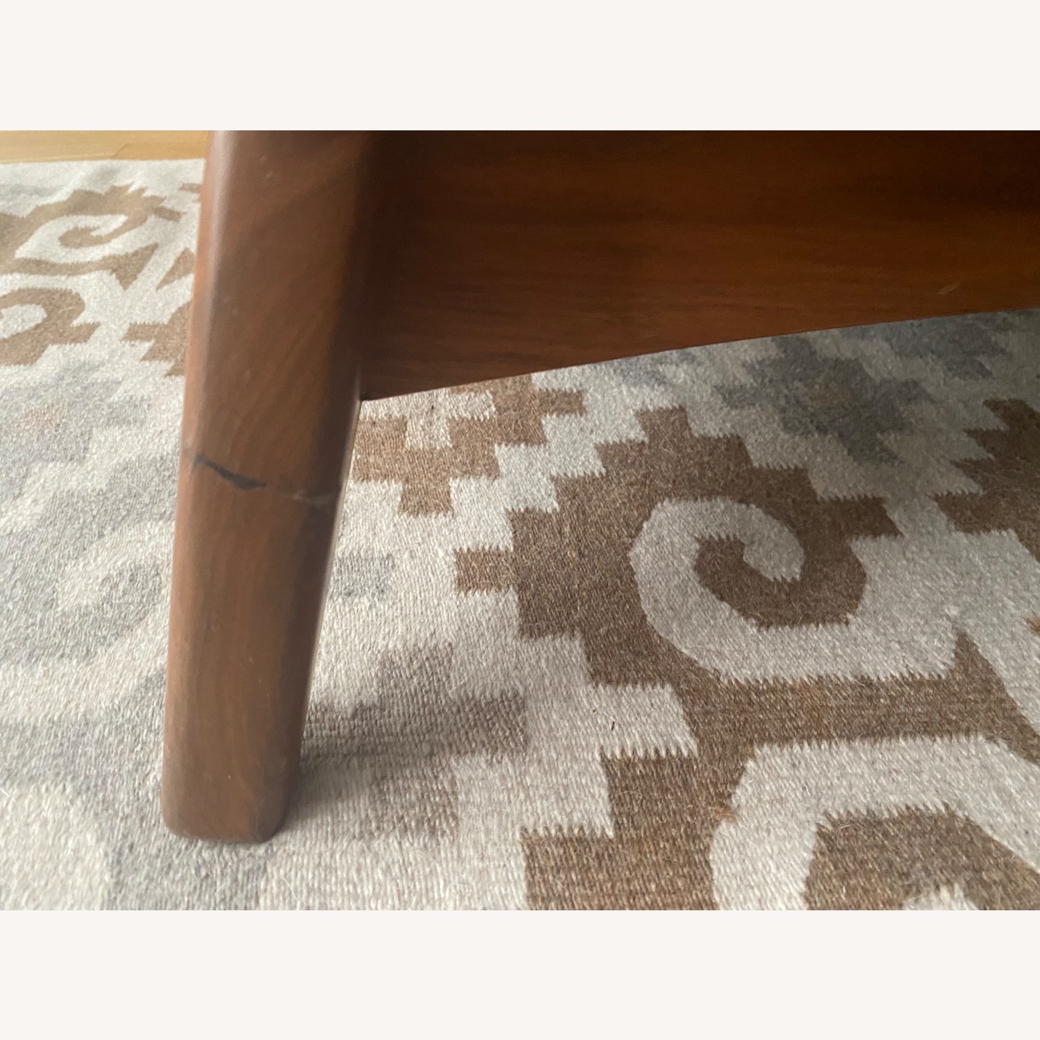 Vintage Blue Armchair with Walnut Legs  - image-4