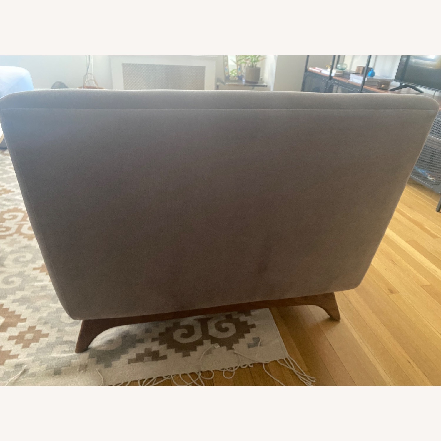 Vintage Blue Armchair with Walnut Legs  - image-5