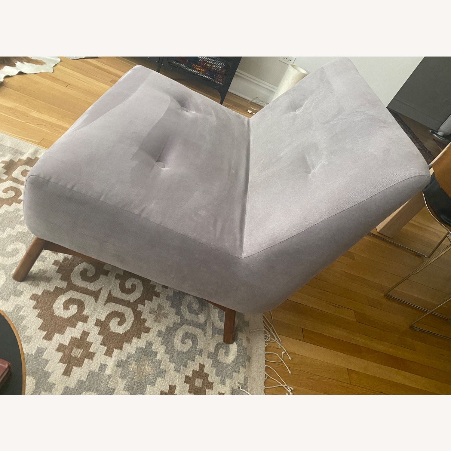 Vintage Blue Armchair with Walnut Legs  - image-6