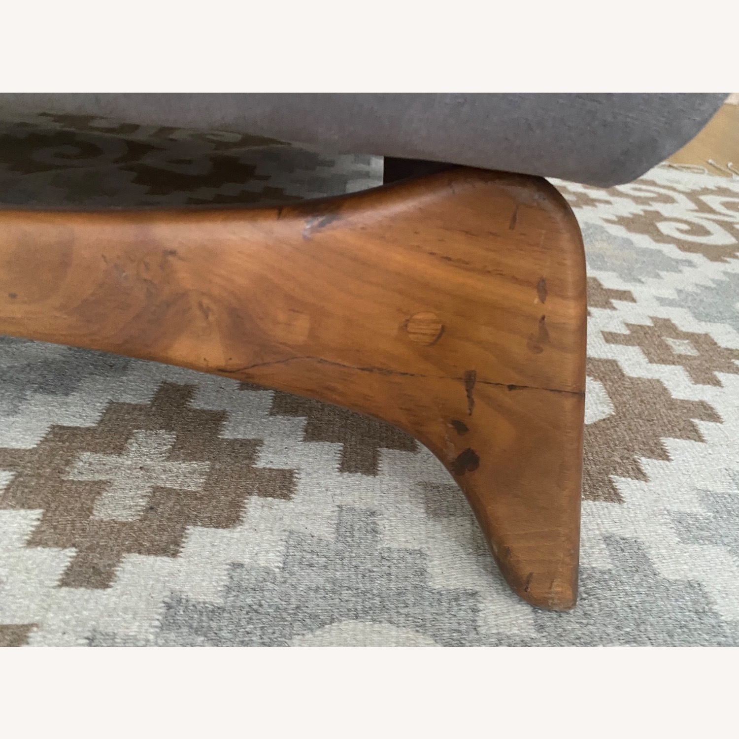 Vintage Blue Armchair with Walnut Legs  - image-9