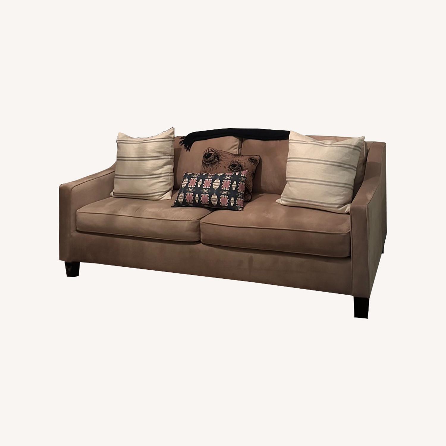 West Elm Paidge Queen Sleeper Sofa Blush Velvet - image-0