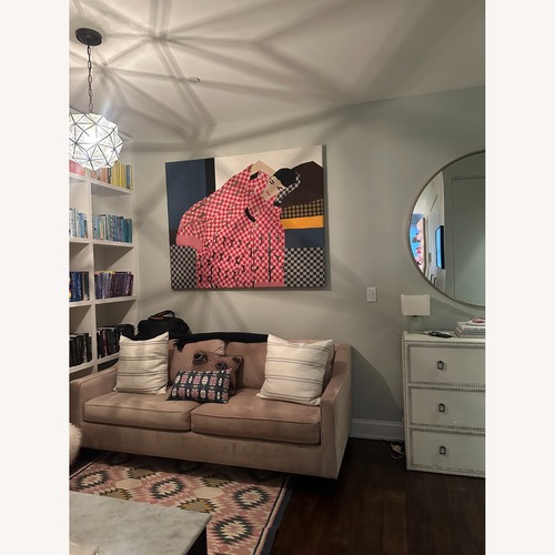 Used West Elm Paidge Queen Sleeper Sofa Blush Velvet for sale on AptDeco