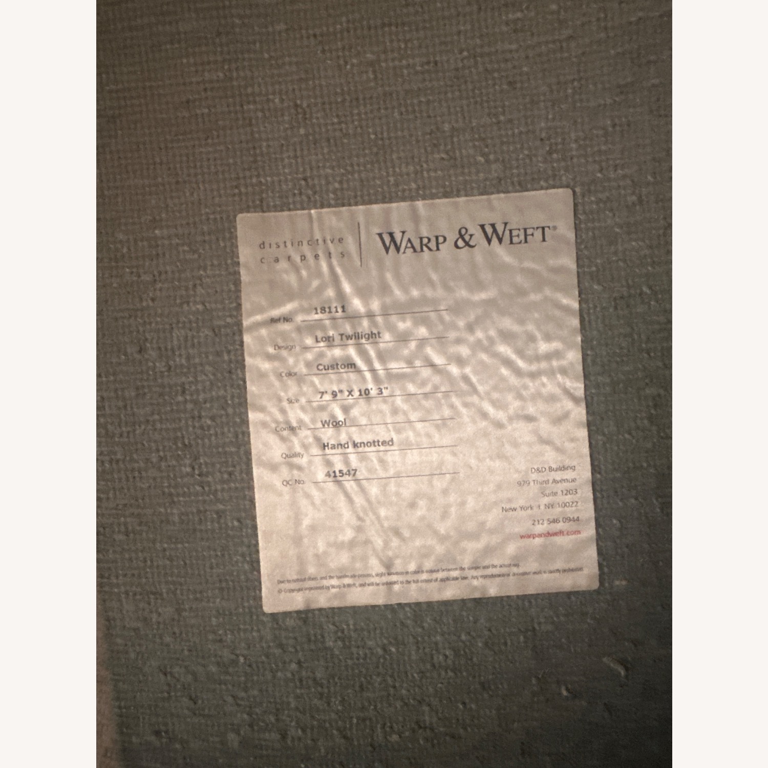 Warf and Weft Teal Blue Hand Wool Made Area Rug - image-3