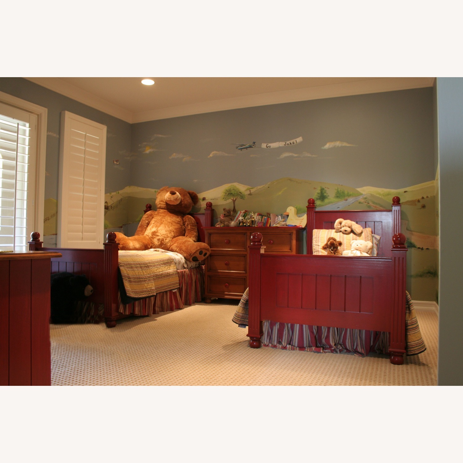 Panelled Wood Custom Bed - image-1