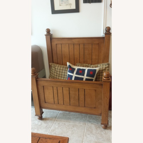 Used Panelled Wood Custom Bed for sale on AptDeco