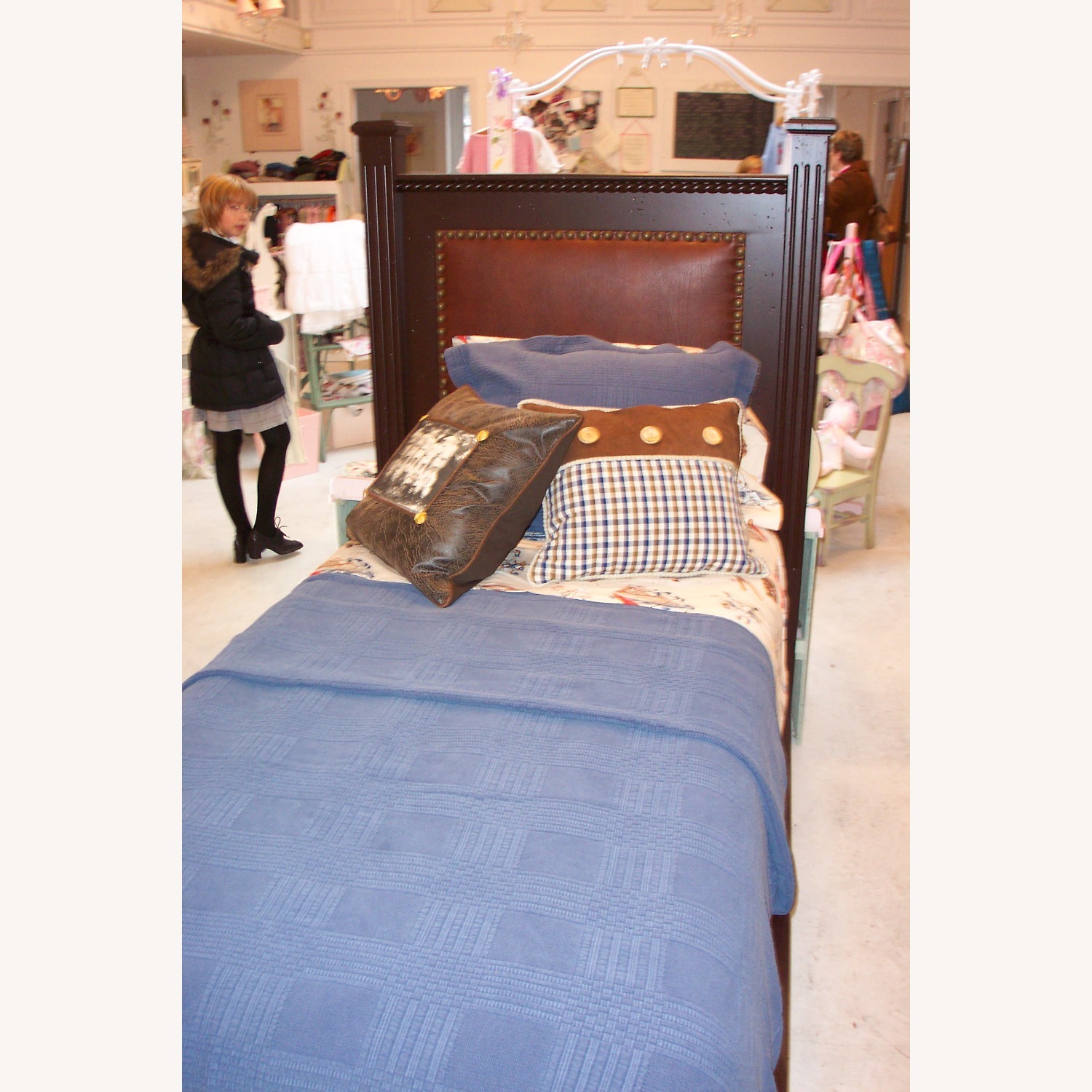 Custom Leather and Wood Bed - image-3