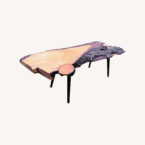 Used Mid Century Style Live Edge Coffee Table Mod for sale on AptDeco