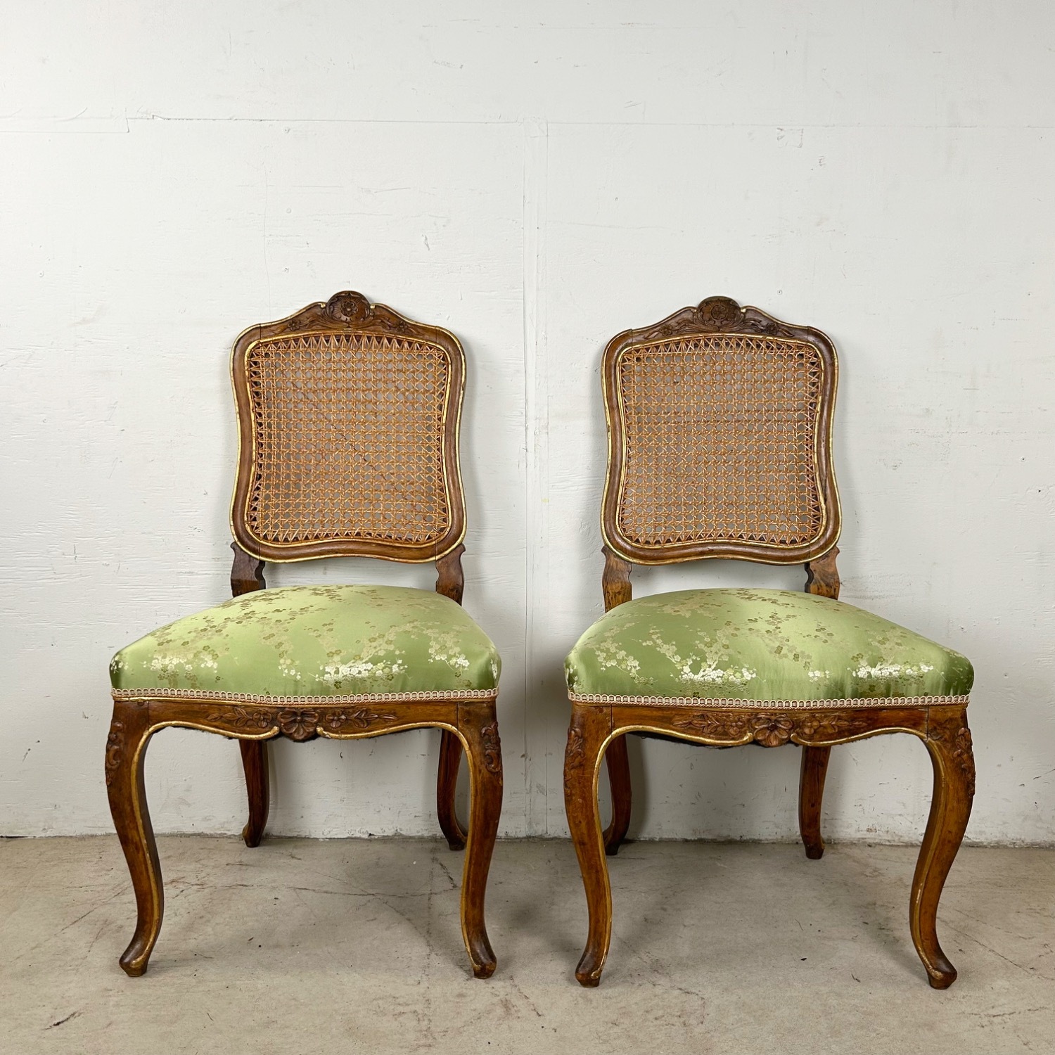 Pair French Provincial Cane Back Side Chairs - image-2
