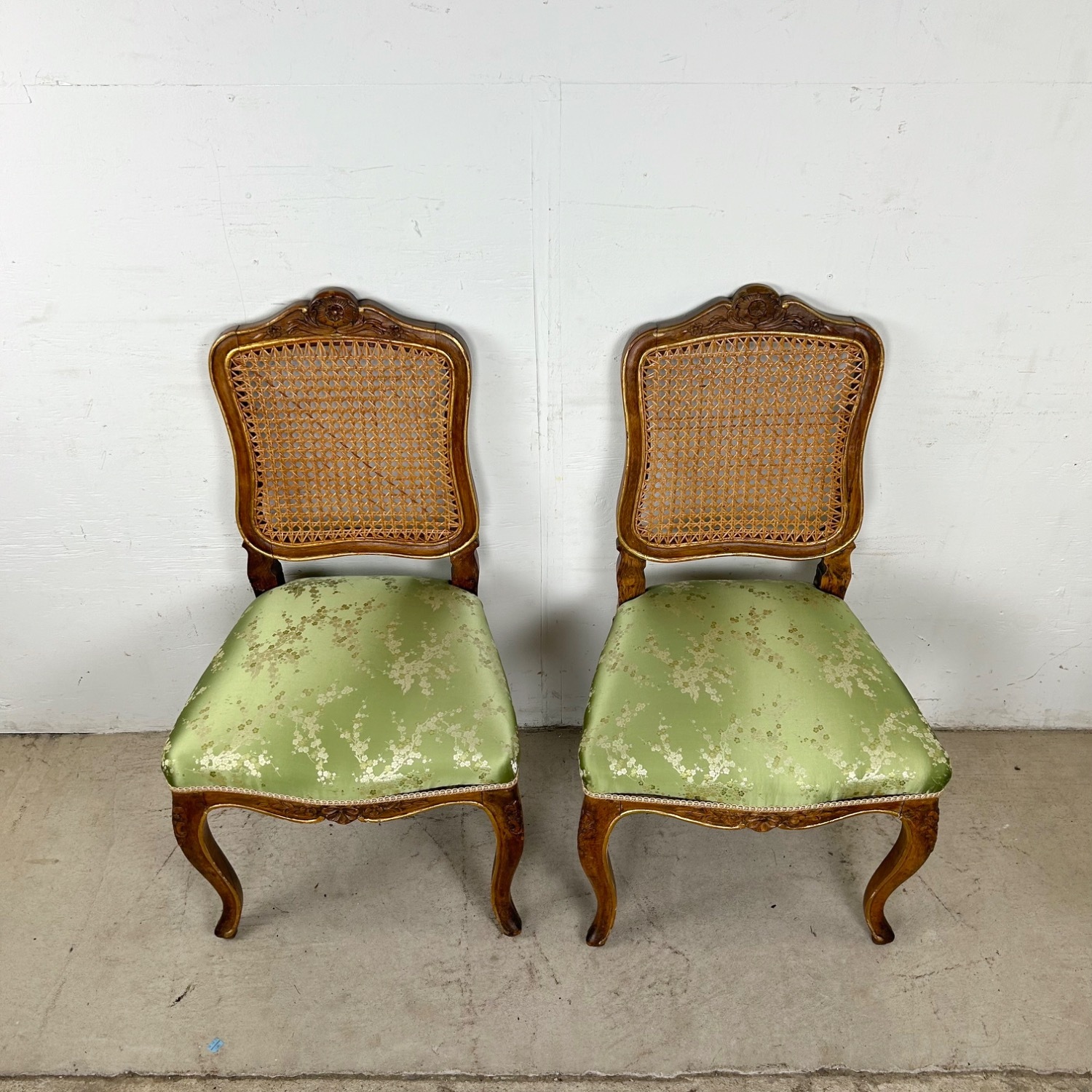 Pair French Provincial Cane Back Side Chairs - image-3