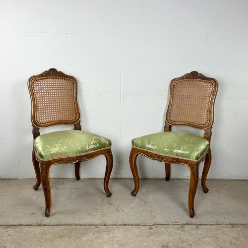 Used Pair French Provincial Cane Back Side Chairs for sale on AptDeco