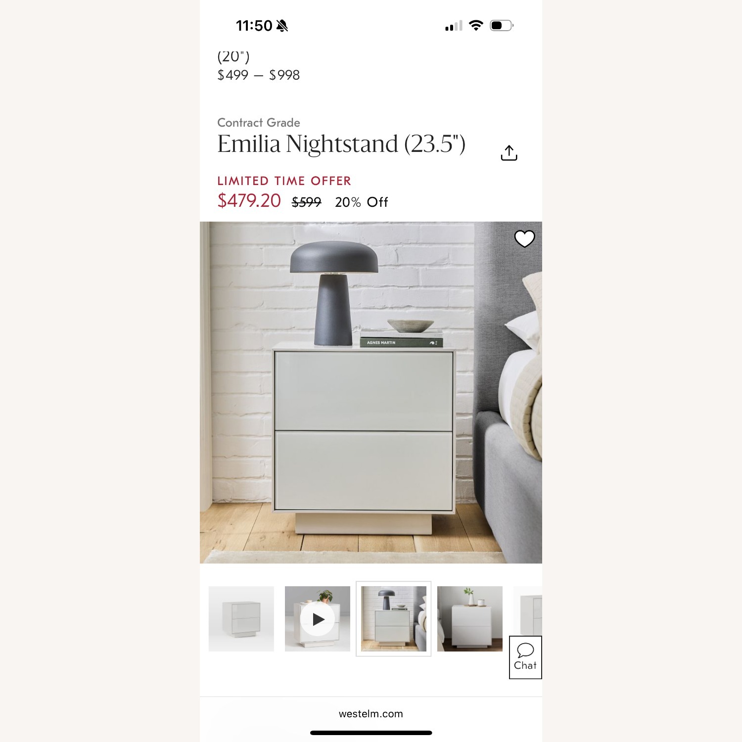 West Elm Emilia Nightstand  - image-2