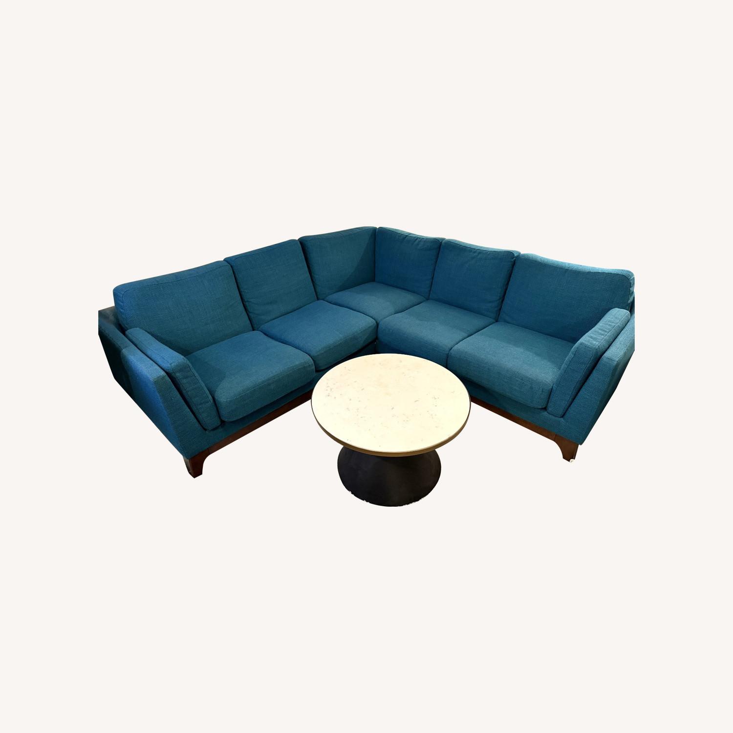Article Ceni 88" Corner Couch Lagoon Blue - image-0