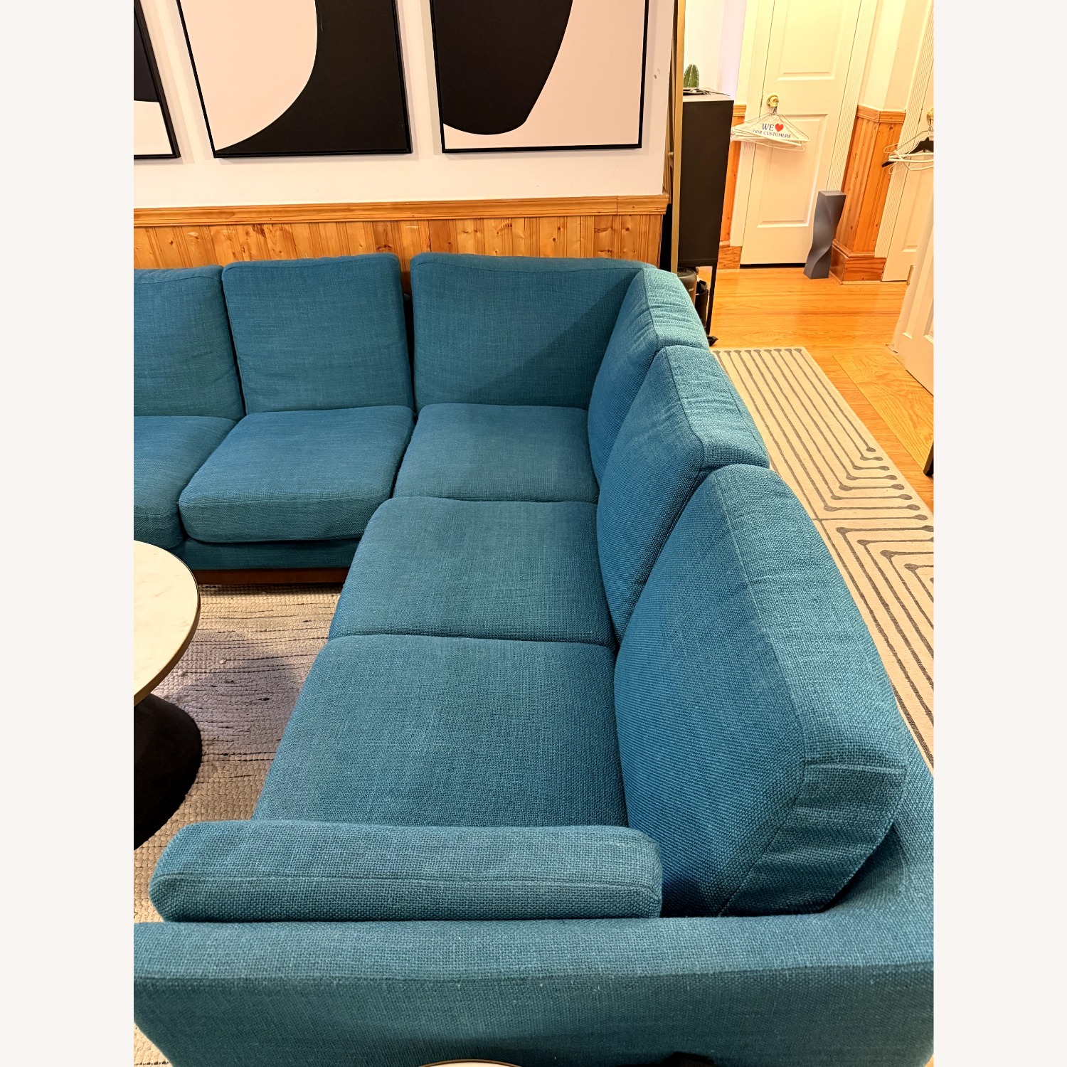 Article Ceni 88" Corner Couch Lagoon Blue - image-2