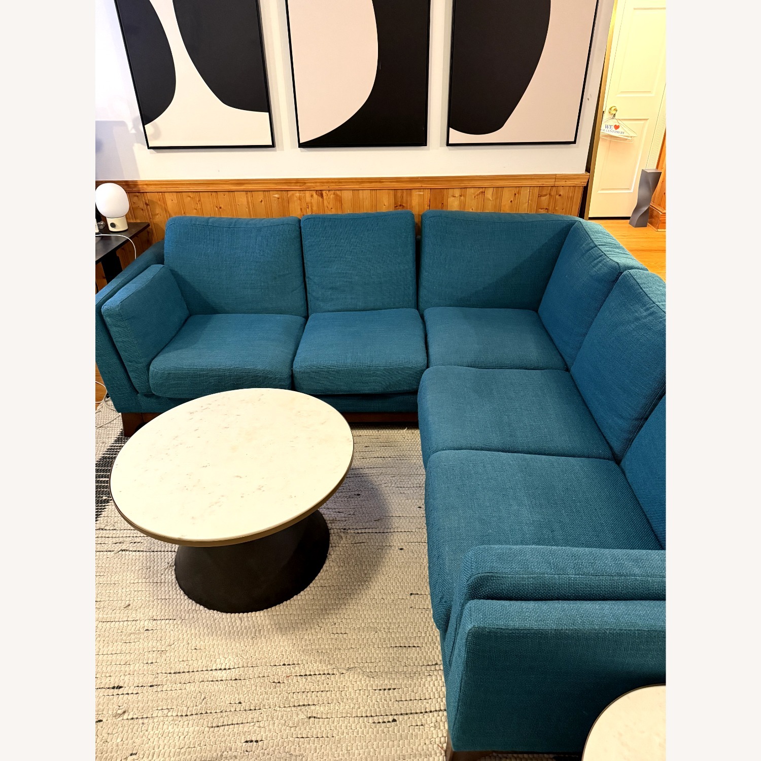 Article Ceni 88" Corner Couch Lagoon Blue - image-3