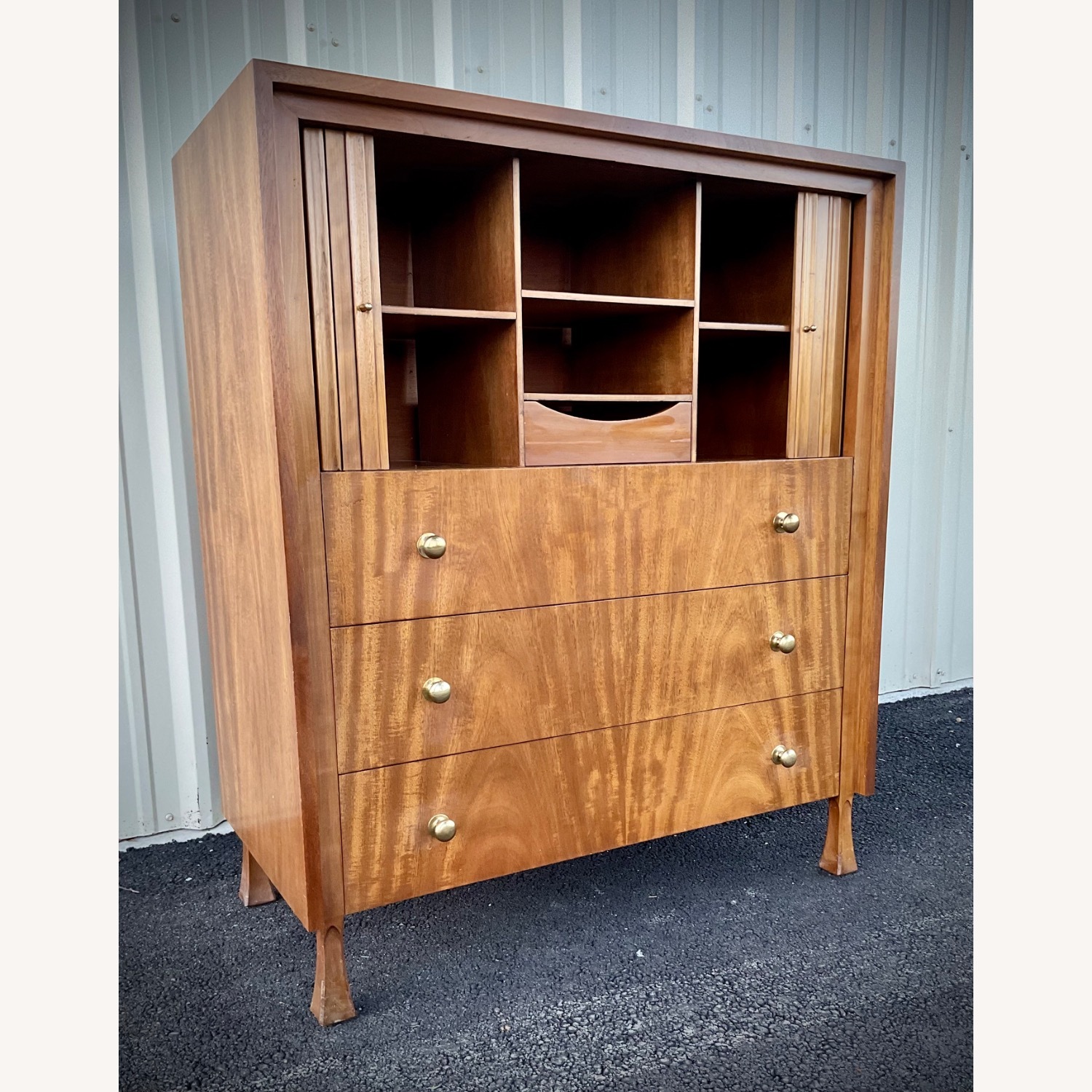John Widdicomb Highboy Dresser with Tambour Doors - image-8