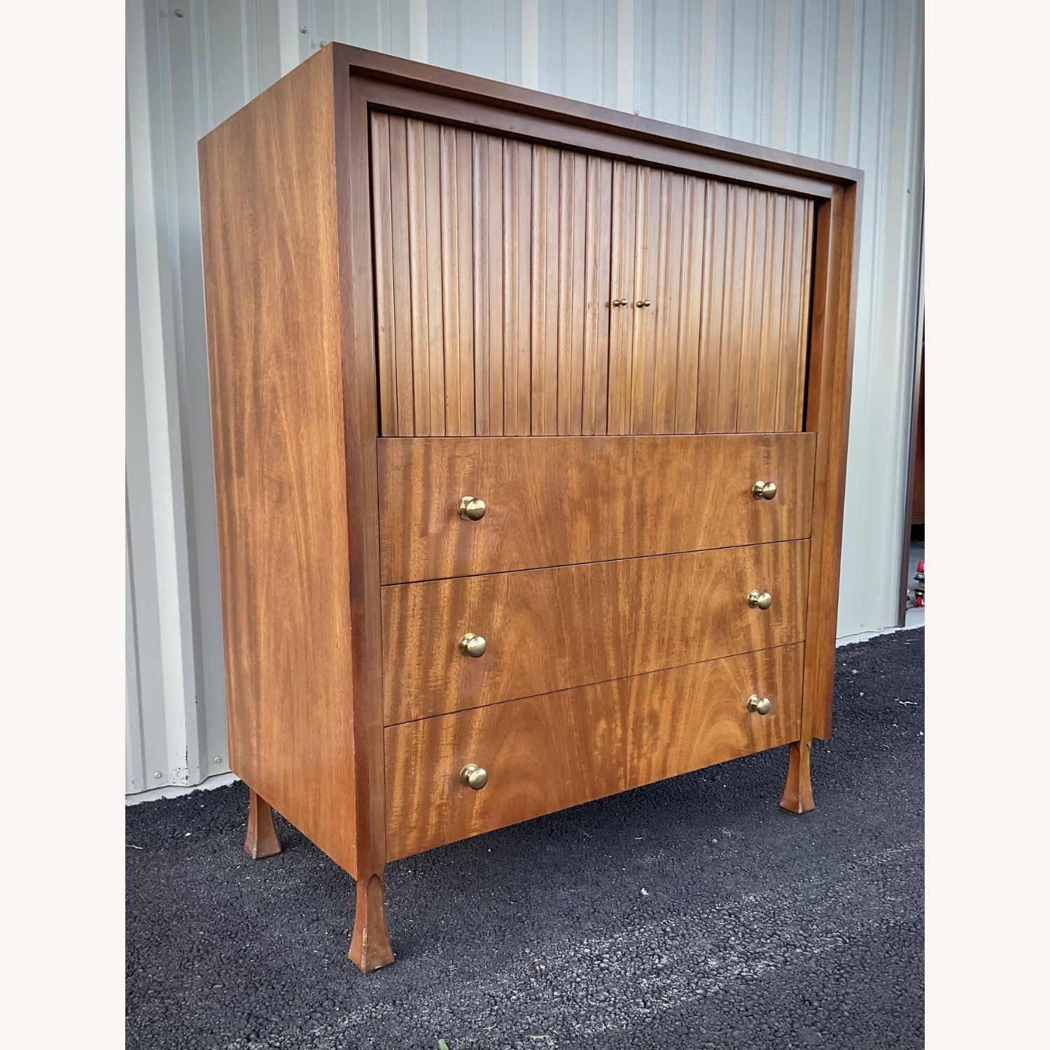 John Widdicomb Highboy Dresser with Tambour Doors - image-1