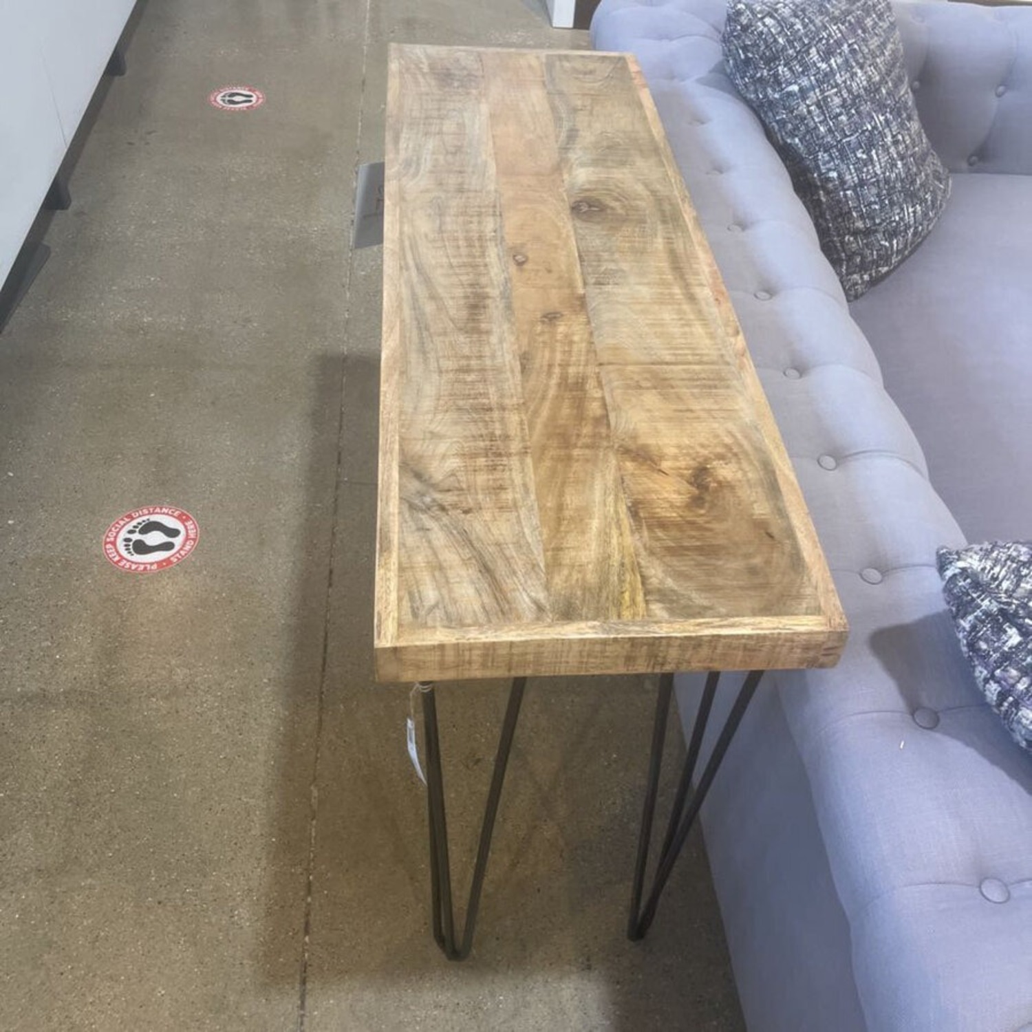 Hairpin Leg Iron & Wood Console Table - image-3