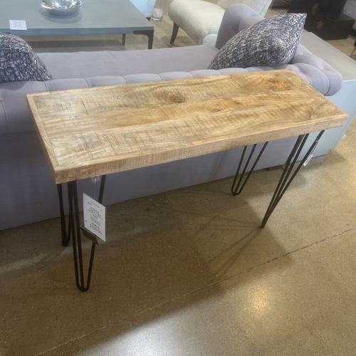 Used Hairpin Leg Iron & Wood Console Table for sale on AptDeco