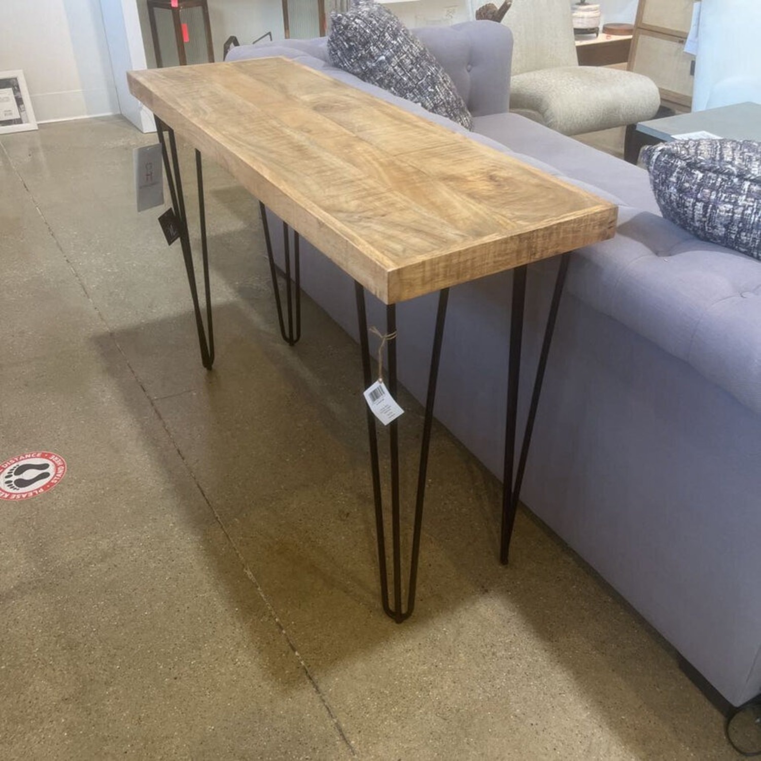 Hairpin Leg Iron & Wood Console Table - image-2