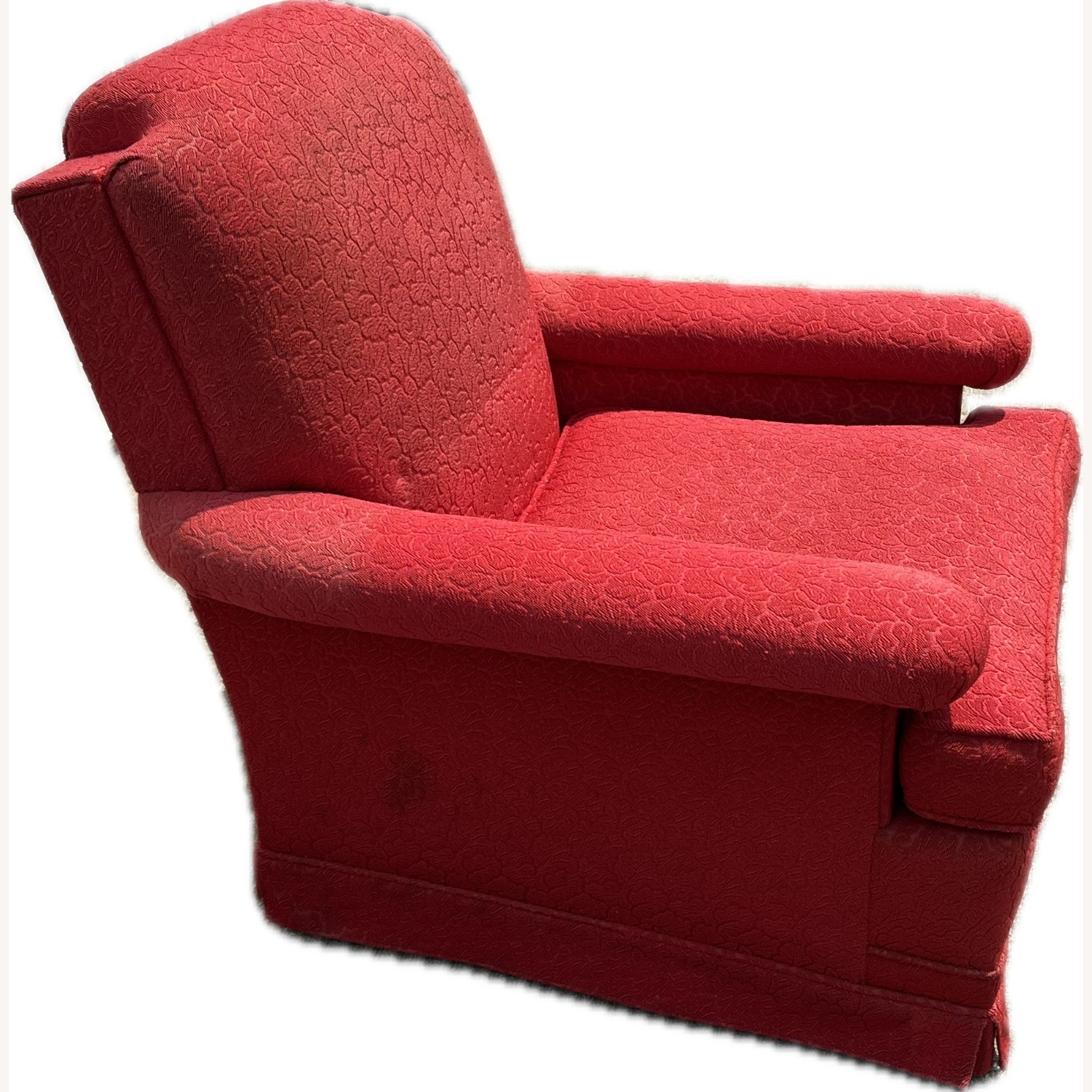 Mid-Century Red Frieze Vintage Arm Chair - image-2