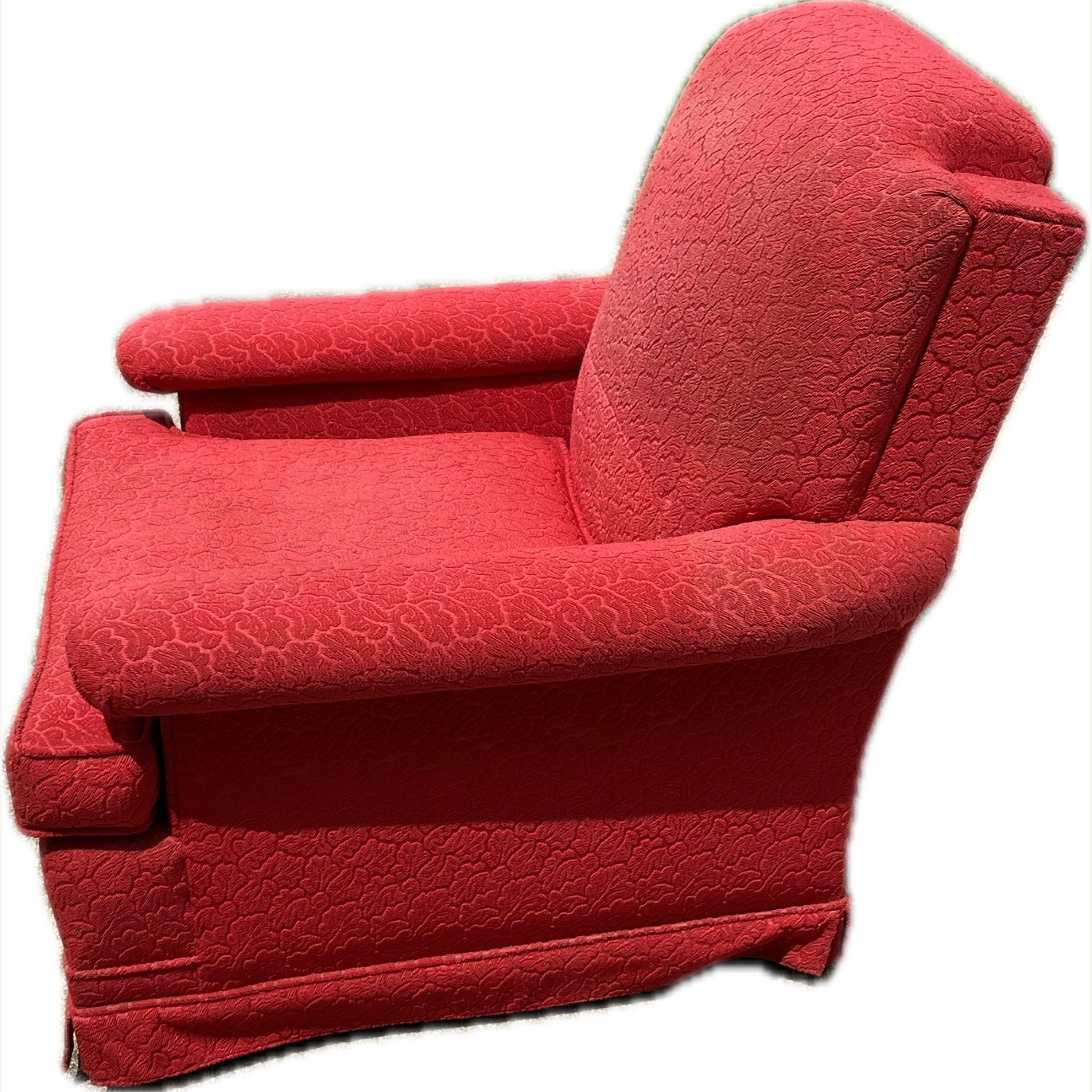 Mid-Century Red Frieze Vintage Arm Chair - image-3