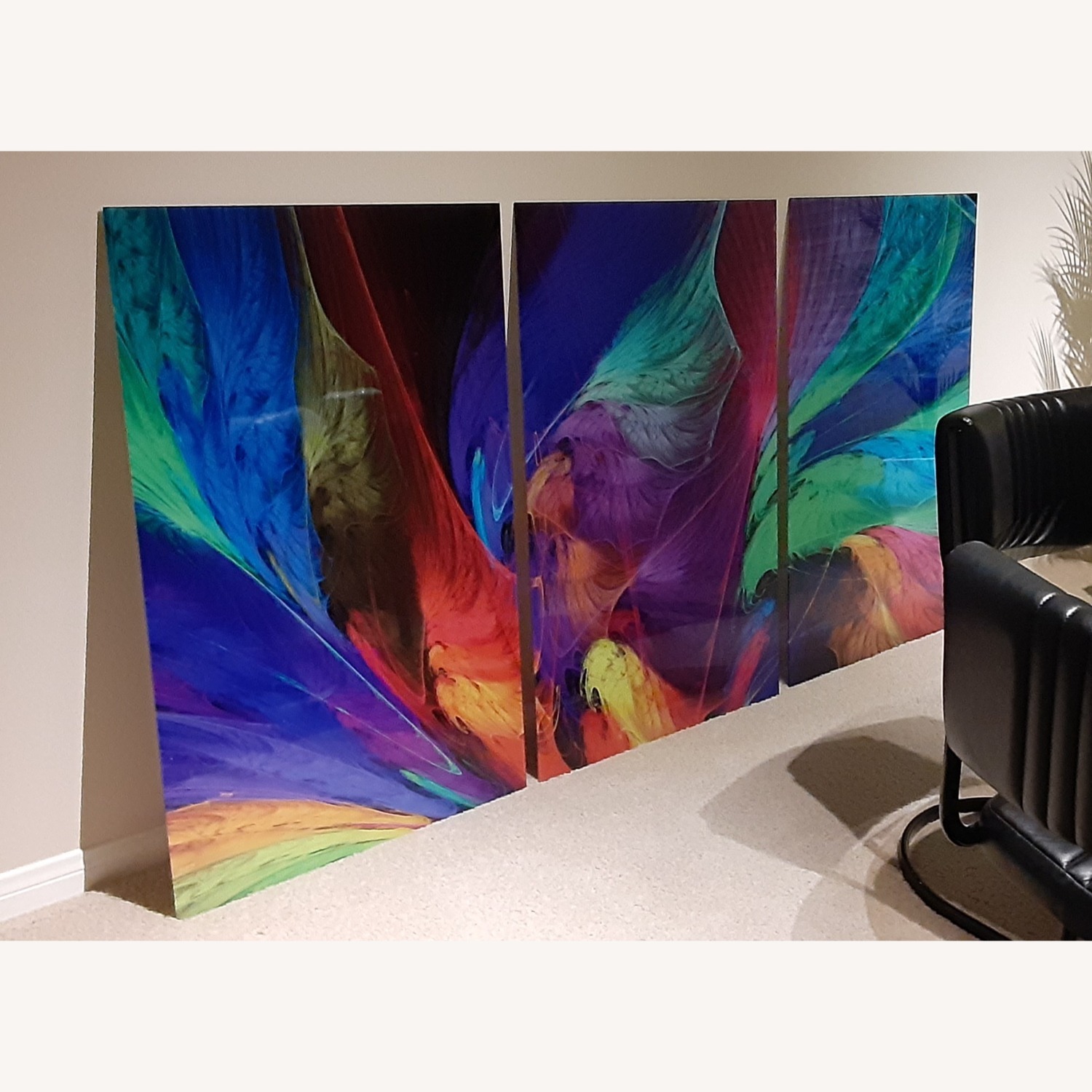 Colorized Trio Glass Wall Art - image-1