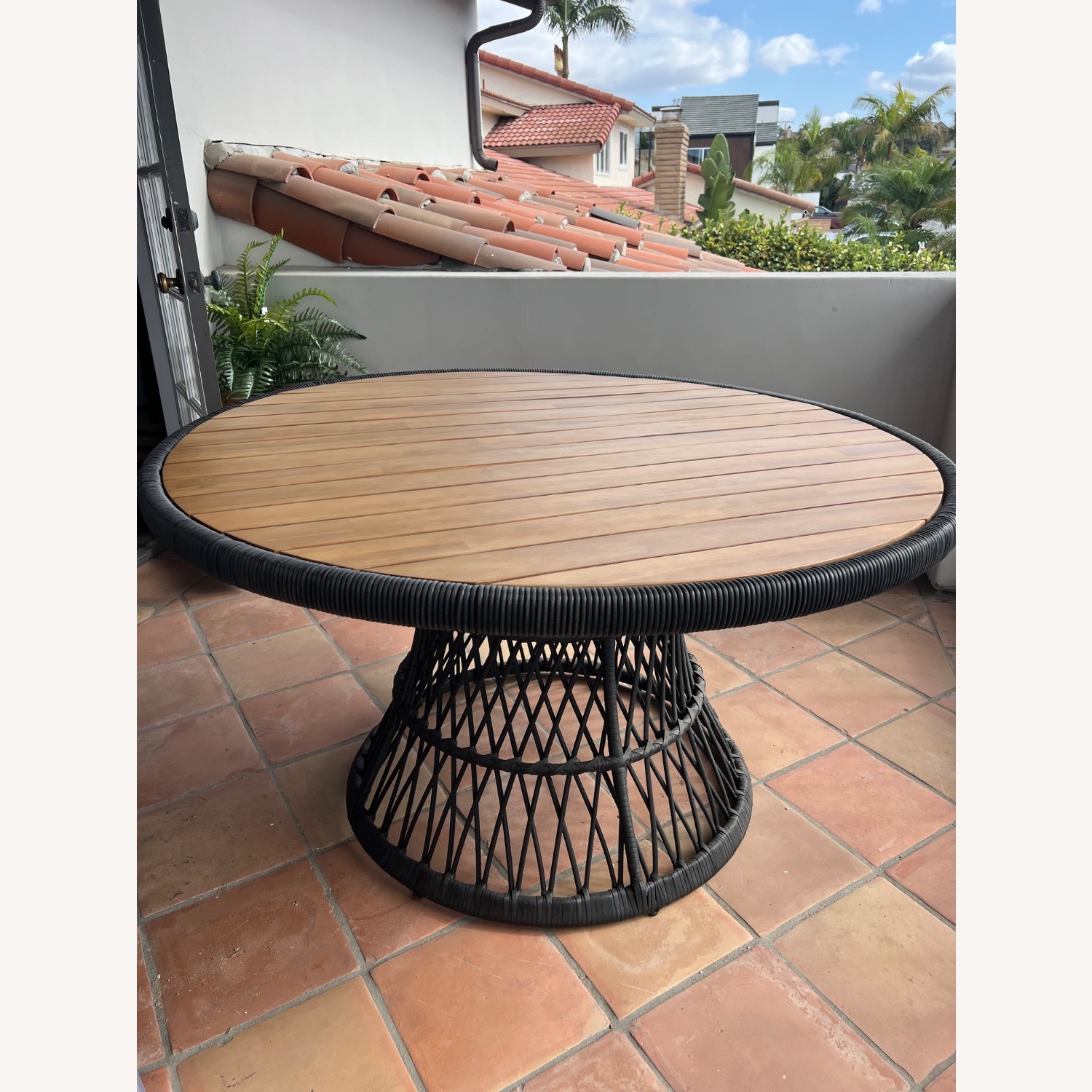 Calliope 54.5” Outdoor Dining Table - Wicker - image-1