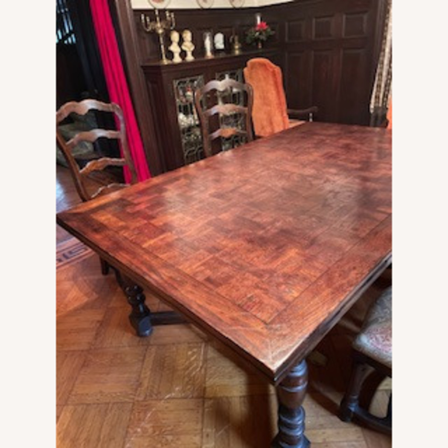 Century Extendable Wood Dining Table with 6 Chairs - image-5