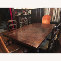 Century Extendable Wood Dining Table with 6 Chairs