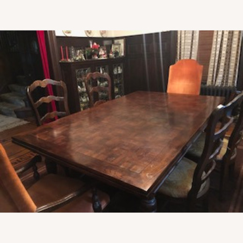 Used Century Extendable Wood Dining Table with 6 Chairs for sale on AptDeco