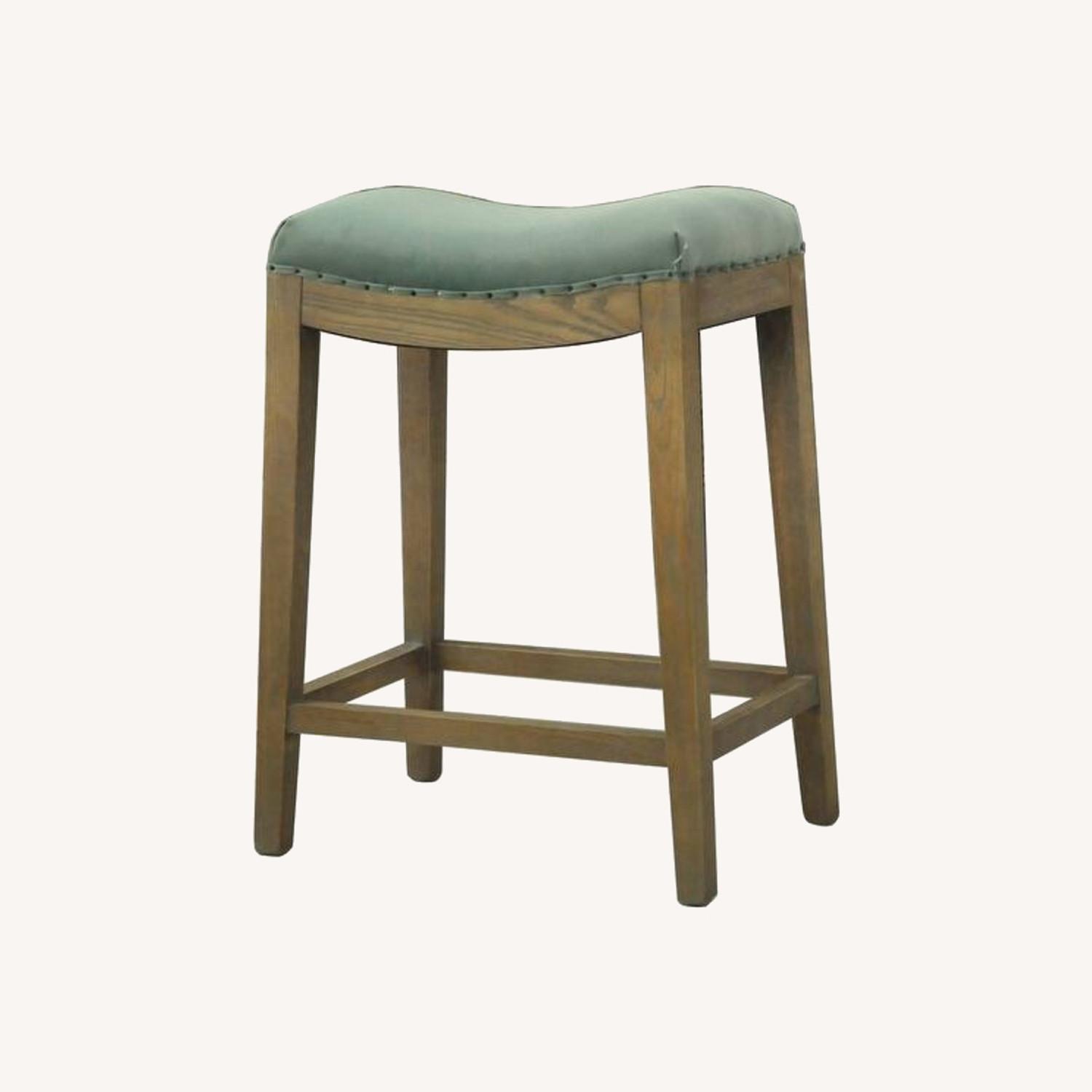 Blue Velvet French Style Stools - image-0