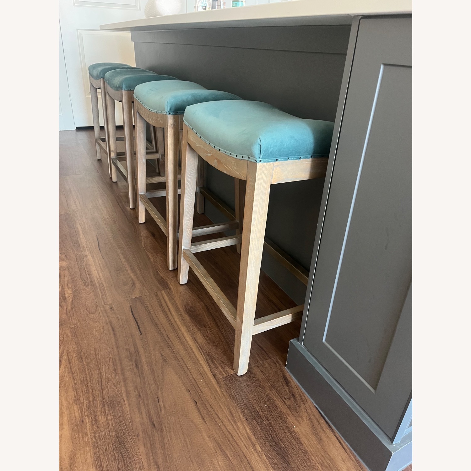 Blue Velvet French Style Stools - image-2