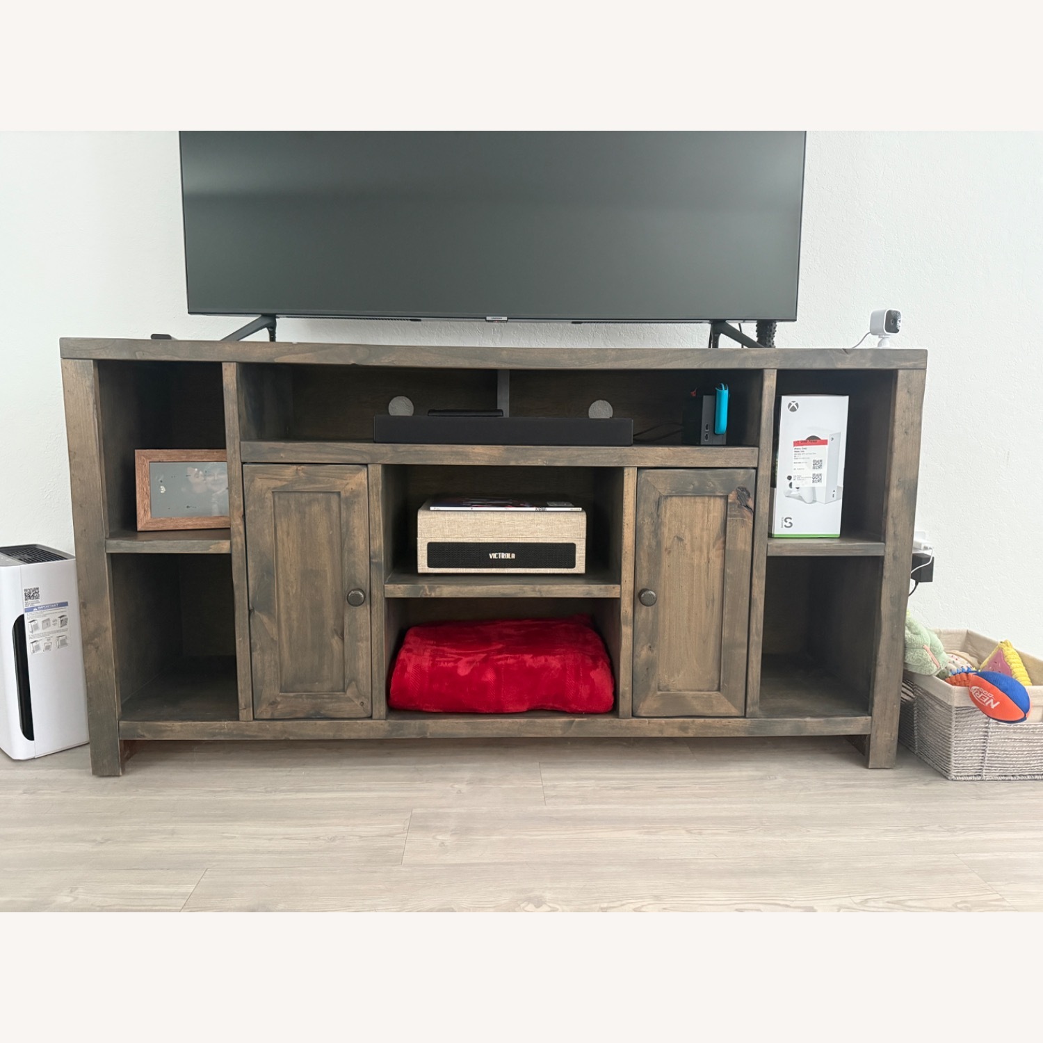 Custom Made Solid Wood Entertainment Center - image-1