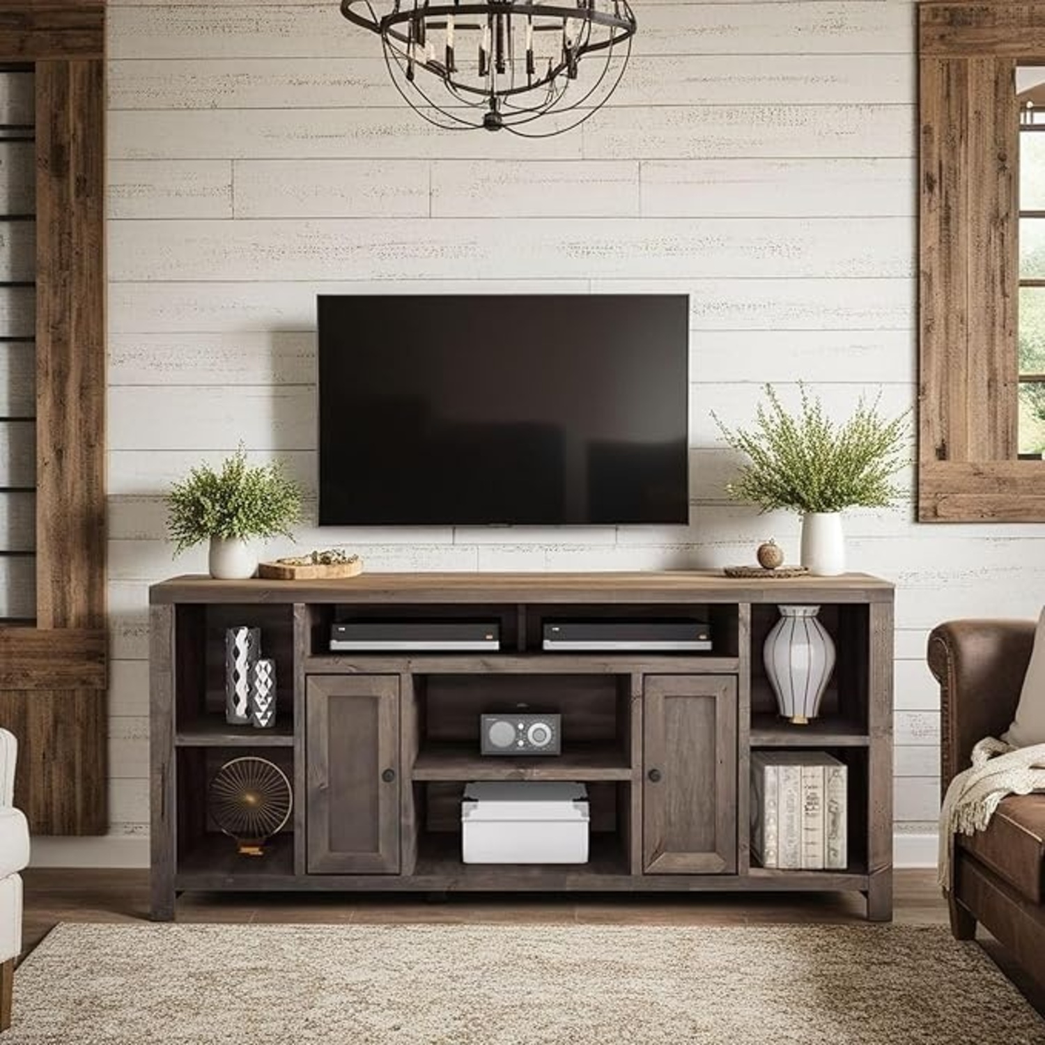 Custom Made Solid Wood Entertainment Center - image-4