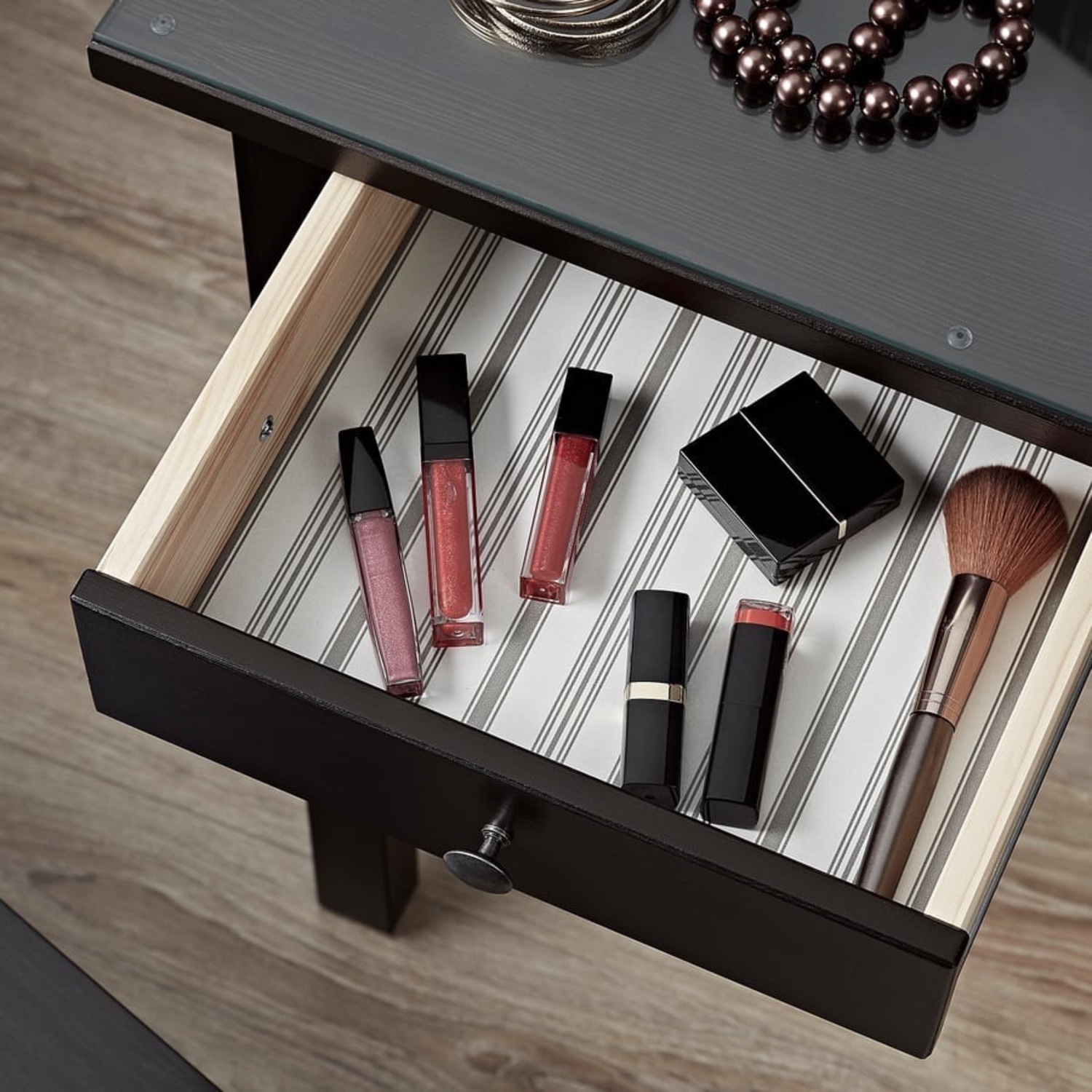 IKEA HEMNES Dark Brown Dressing Table With Mirror - image-4