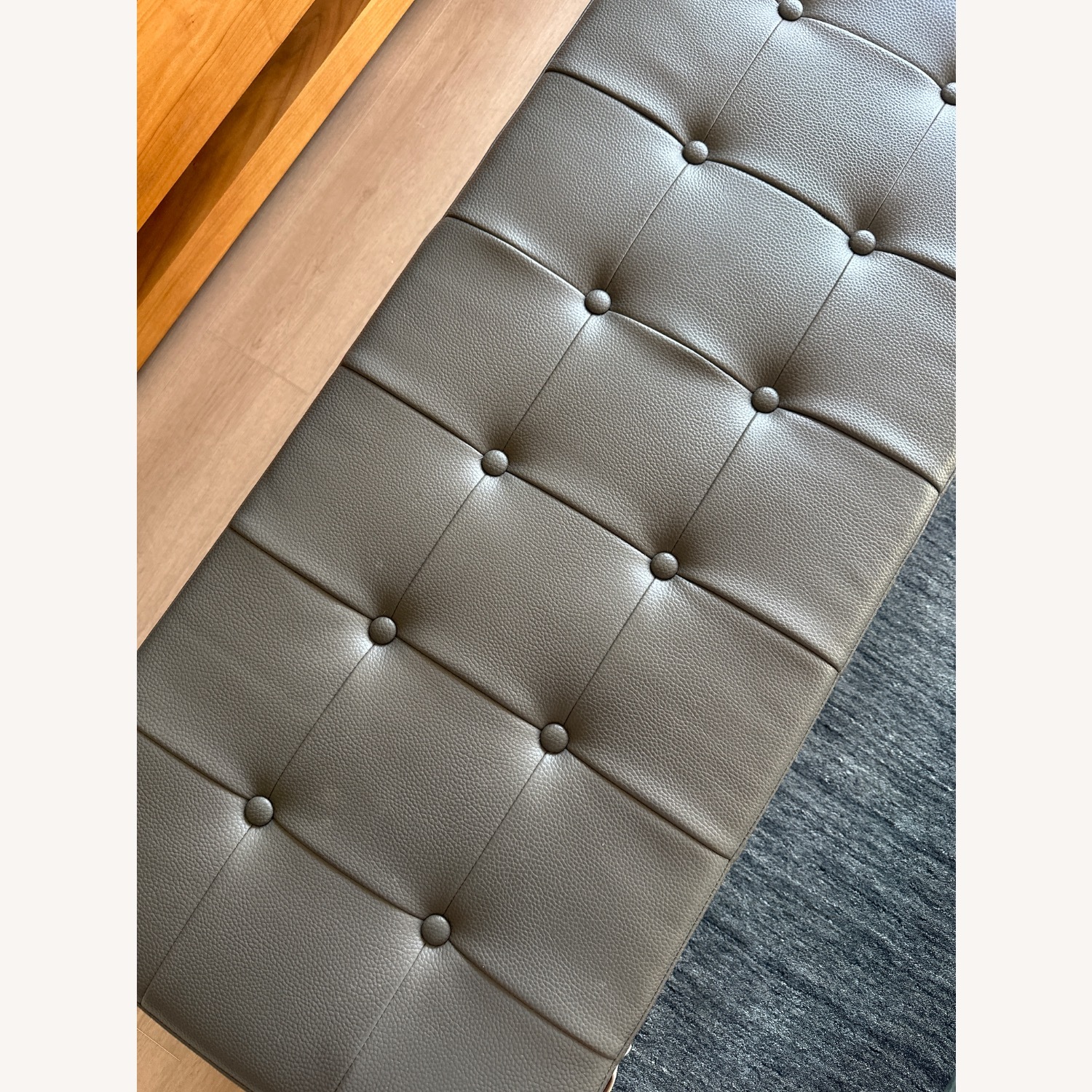 Dark Gray Leather Bench - image-4
