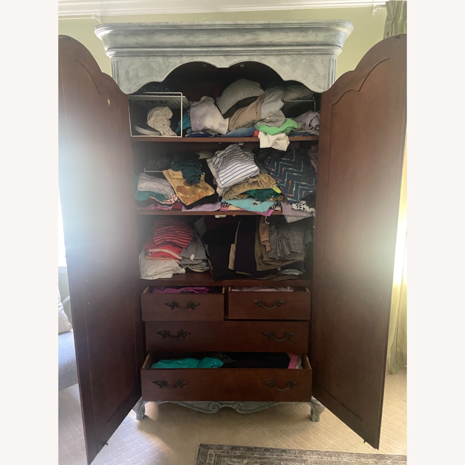 Hooker Furniture Corporation Dark Gray Wood Armoire - image-2