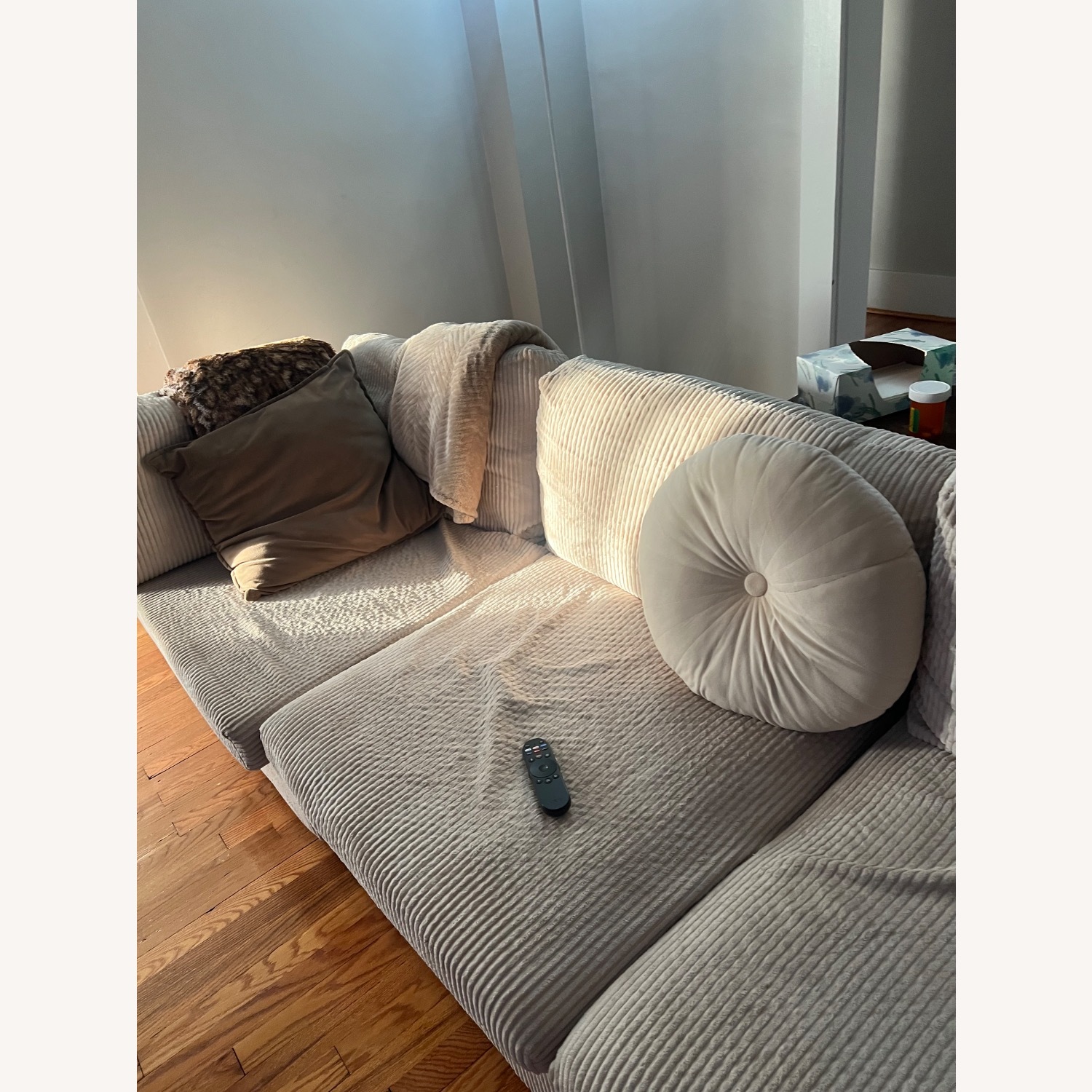 Annai 129" Wide Reversible Modular Corner Sectional with Ottoman - image-2